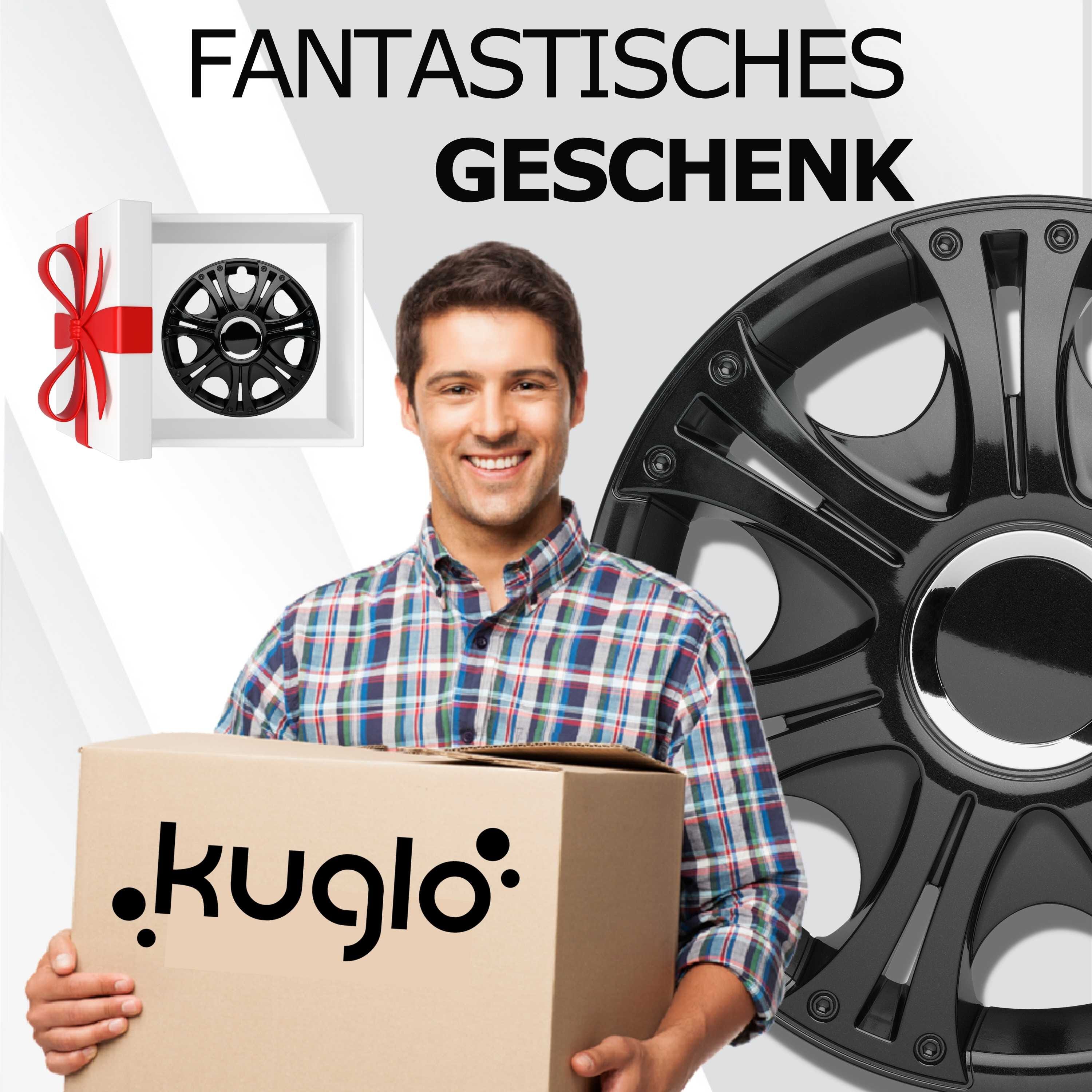 Radkappen schwarz - 4 Stück Grenada Radzierblenden für Stahlfelgen 13-16 Zoll