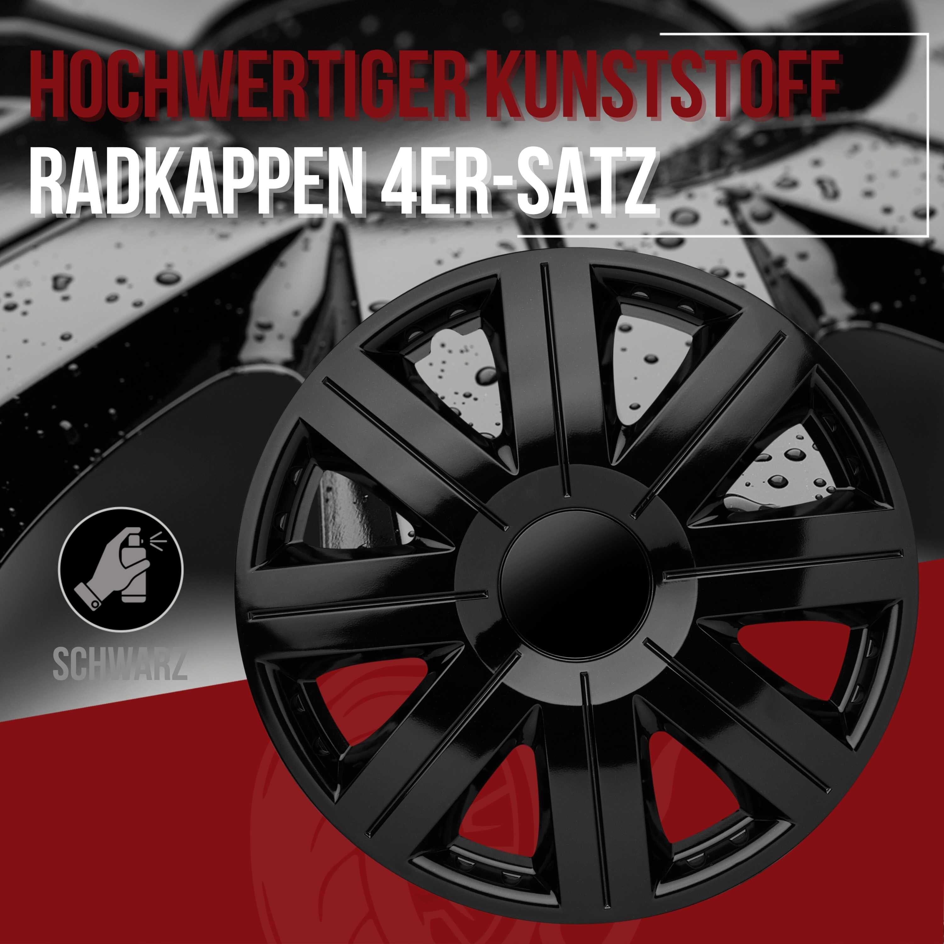 Radkappen silber - 4 Stück Cosmos Radzierblenden für Stahlfelgen 13-16 Zoll