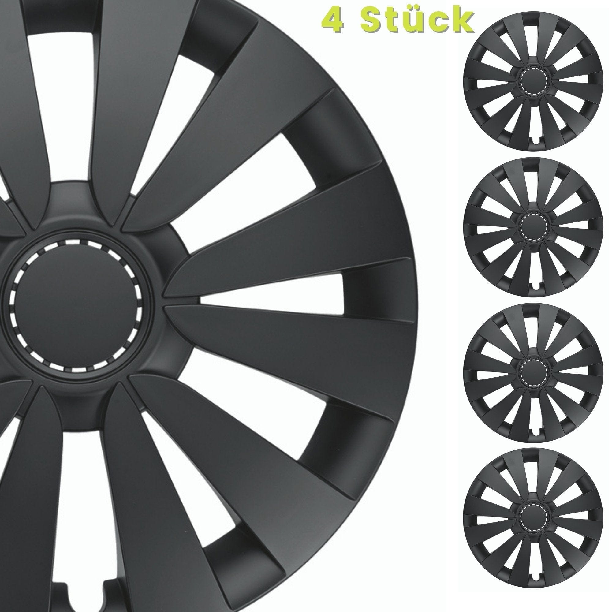 Radkappen silber - 4 Stück Sky Radzierblenden für Stahlfelgen 14-16 Zoll