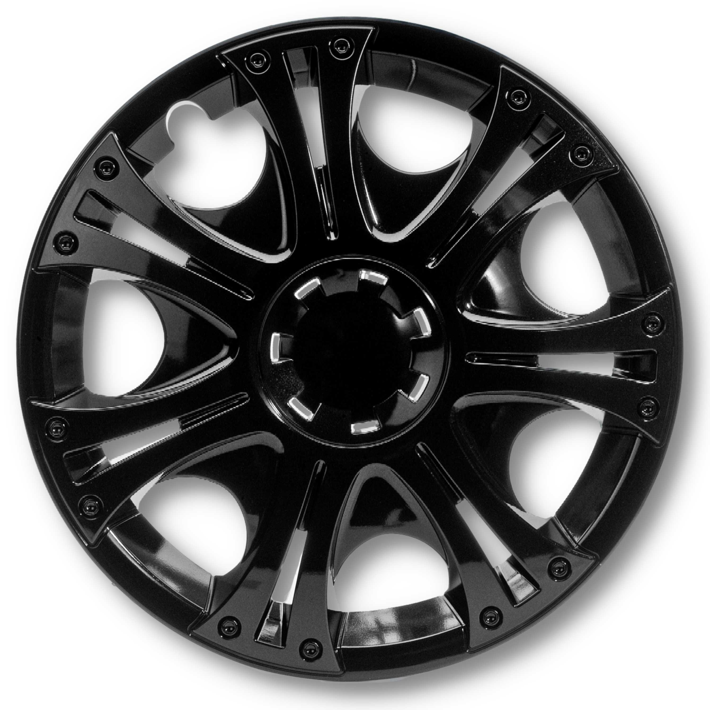 Radkappen silber oder schwarz - 4 Stück Aruba Radzierblenden für Stahlfelgen 13-16 Zoll