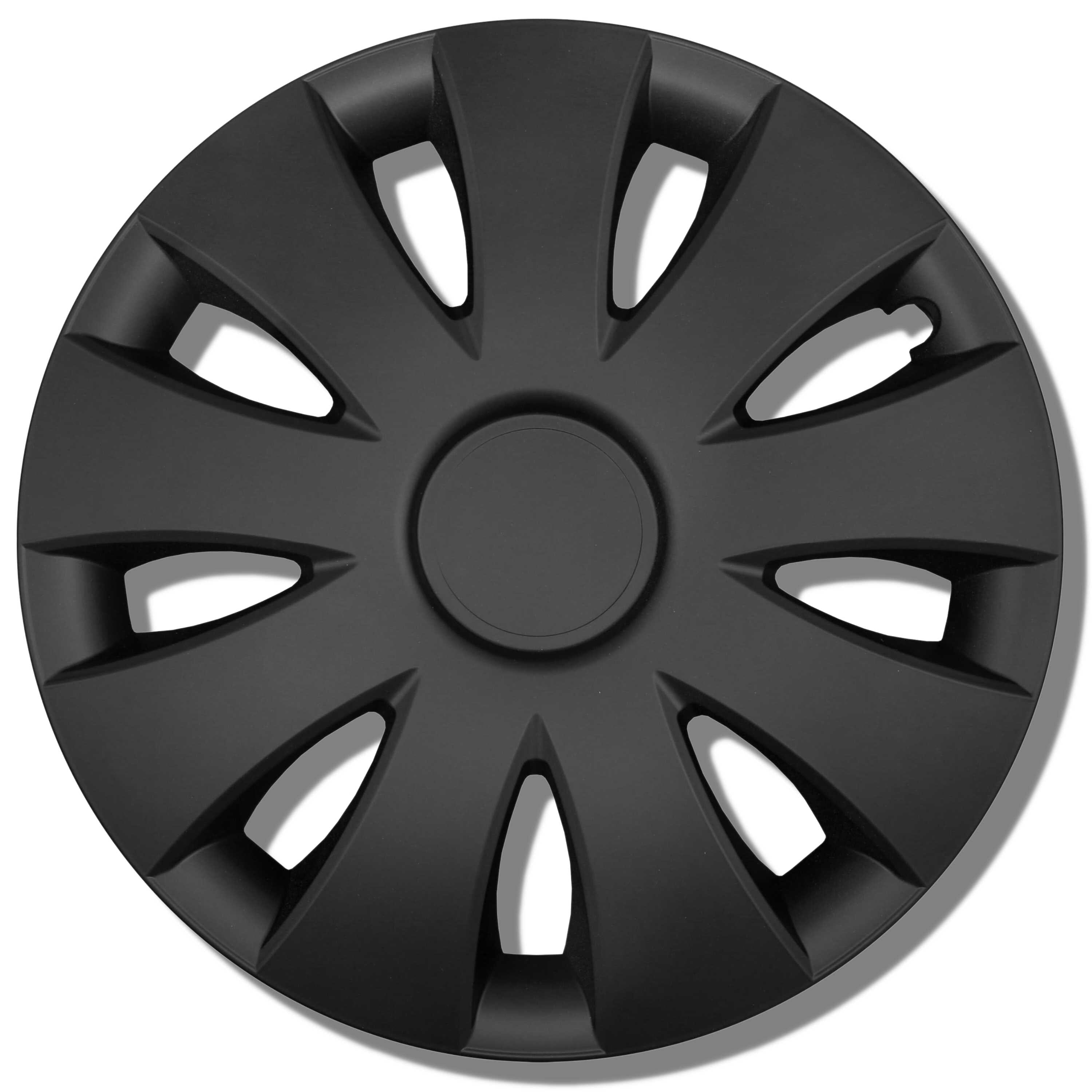 Radkappen silber oder schwarz - 4 Stück Aura Radzierblenden für Stahlfelgen 13-16 Zoll