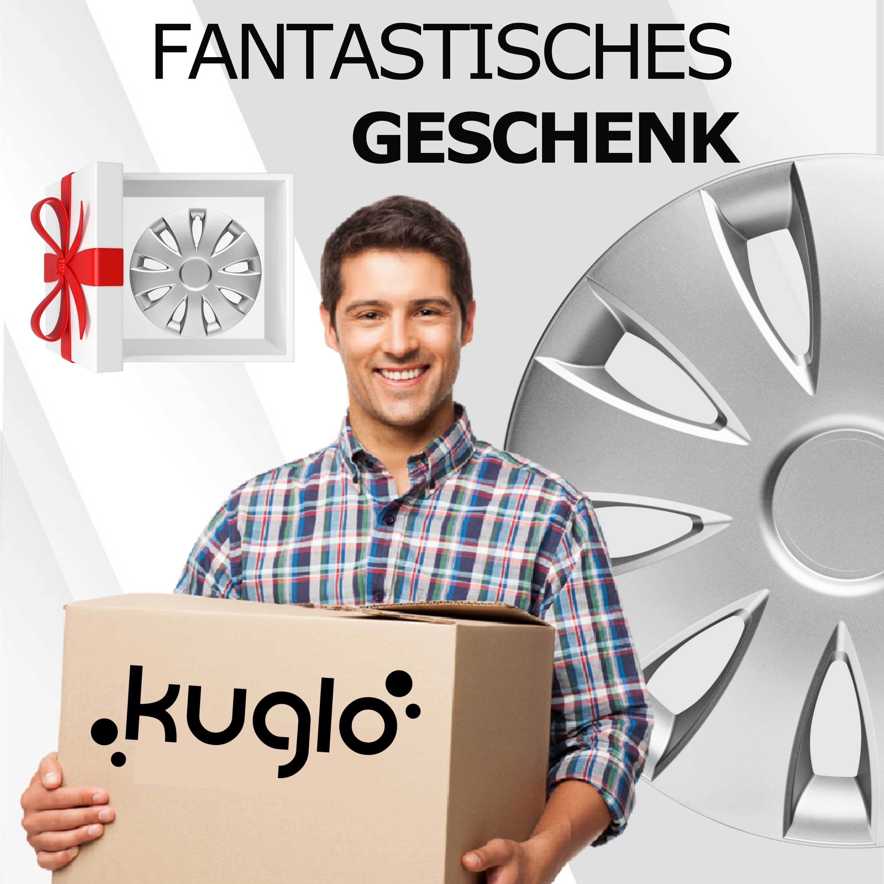 Radkappen silber oder schwarz - 4 Stück Aura Radzierblenden für Stahlfelgen 13-16 Zoll