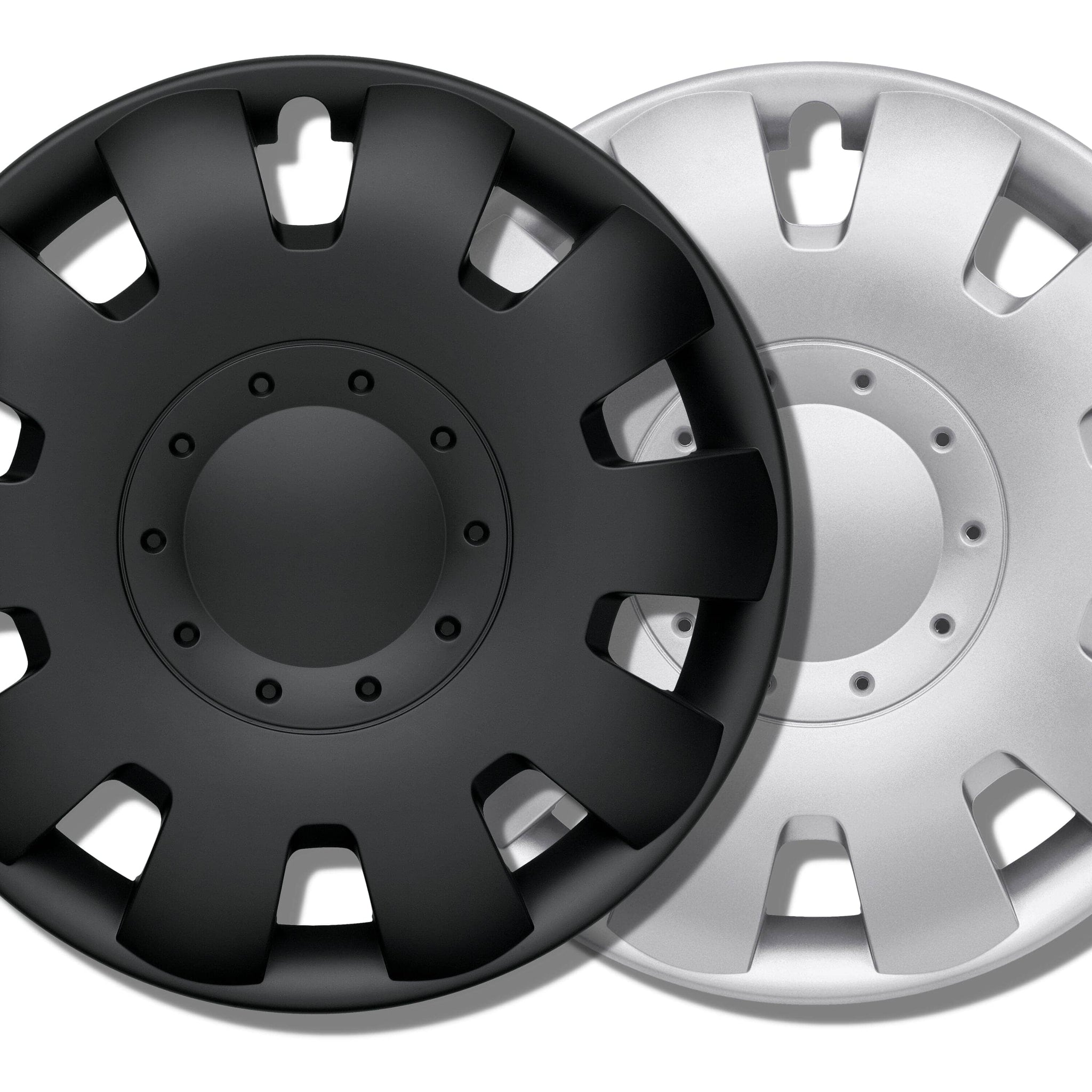 Kuglo hubcaps black/silver matt Neptun (4 pieces)