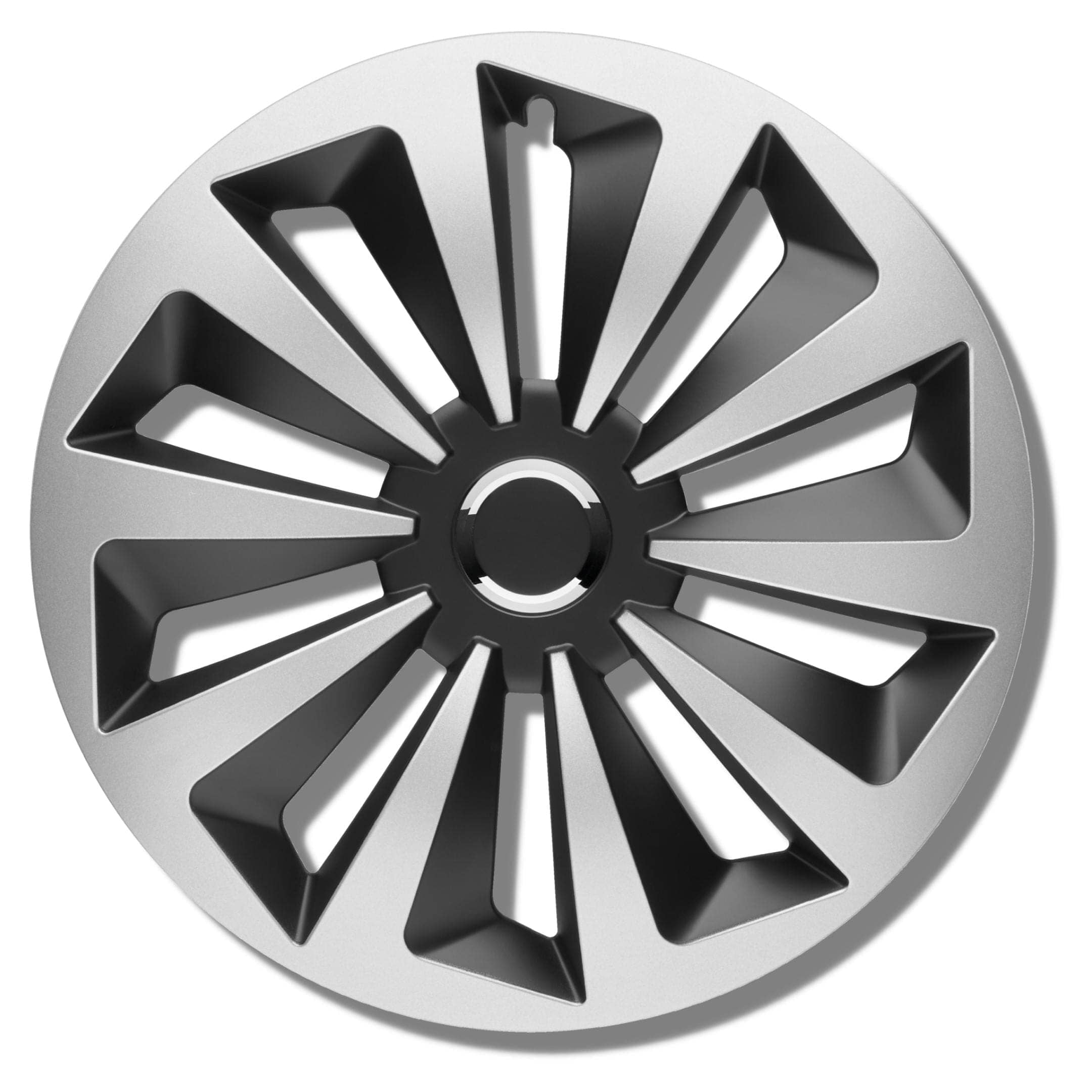 Radkappen silber oder schwarz - 4 Stück Rock Fox Radzierblenden für Stahlfelgen 13-16 Zoll