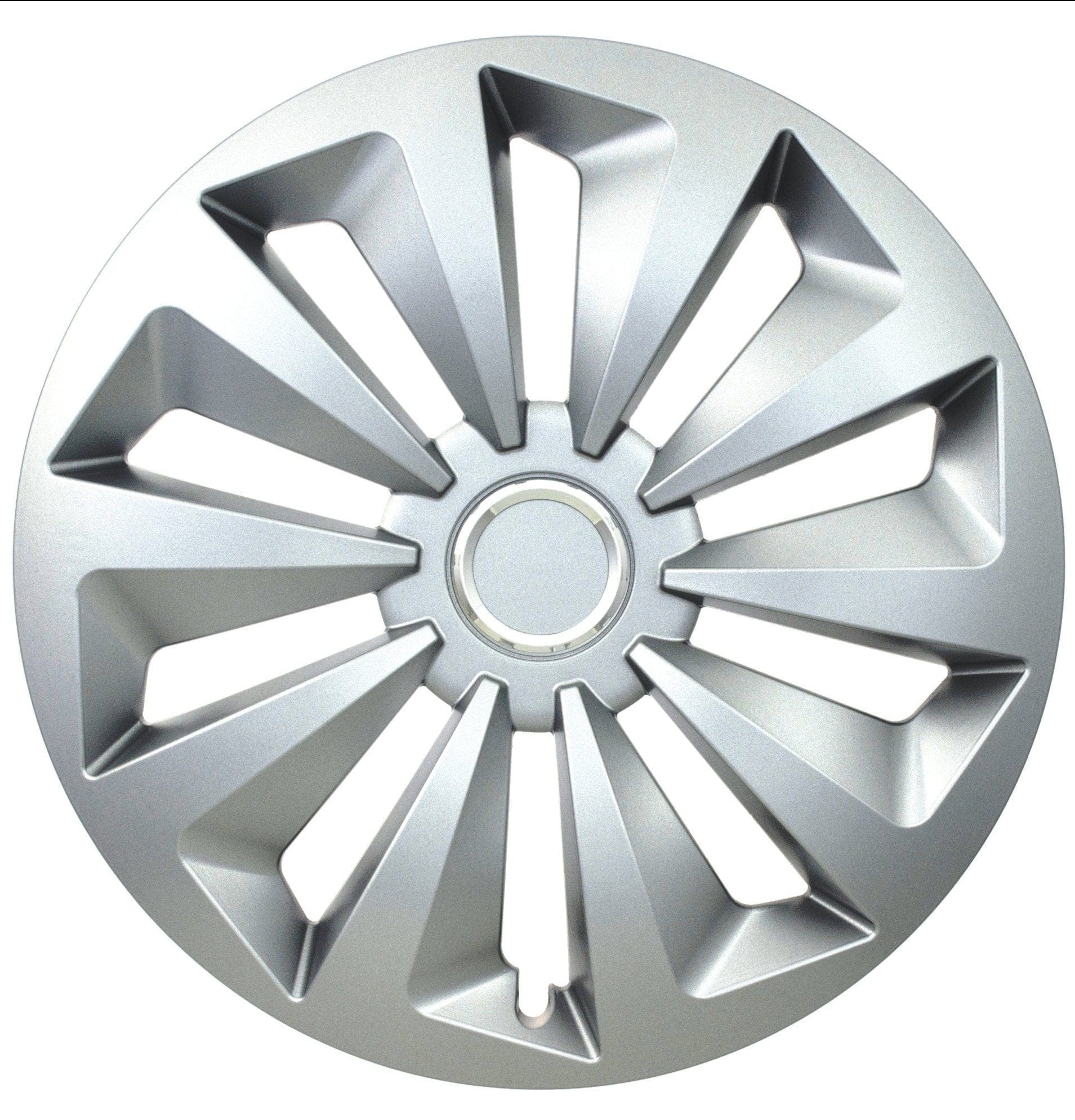 Radkappen silber oder schwarz - 4 Stück Rock Fox Radzierblenden für Stahlfelgen 13-16 Zoll