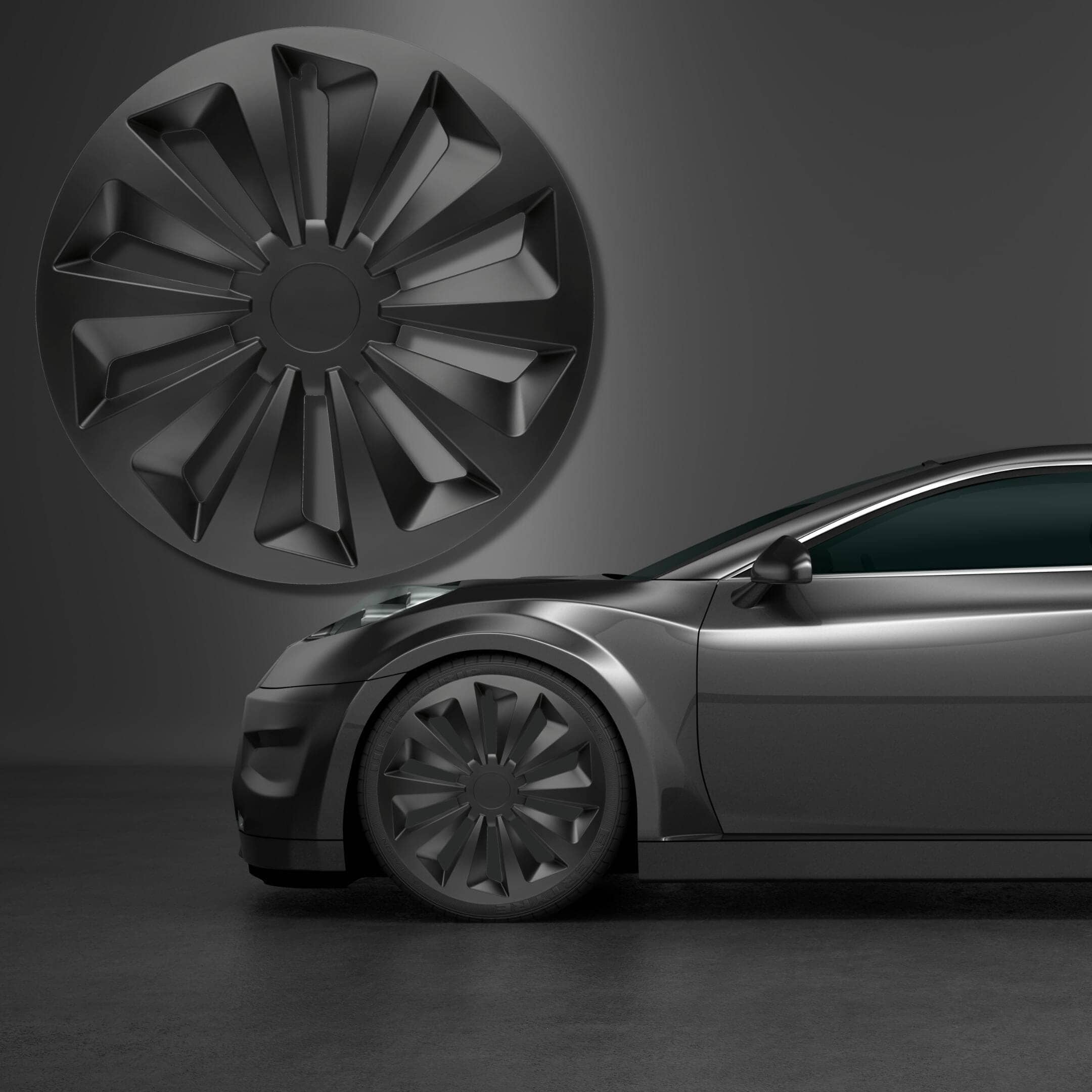 Radkappen silber oder schwarz - 4 Stück Rock Radzierblenden für Stahlfelgen 13-16 Zoll Fahrzeuge & Teile KuGlo Auto-Räder-Freizeitzubehör GmbH