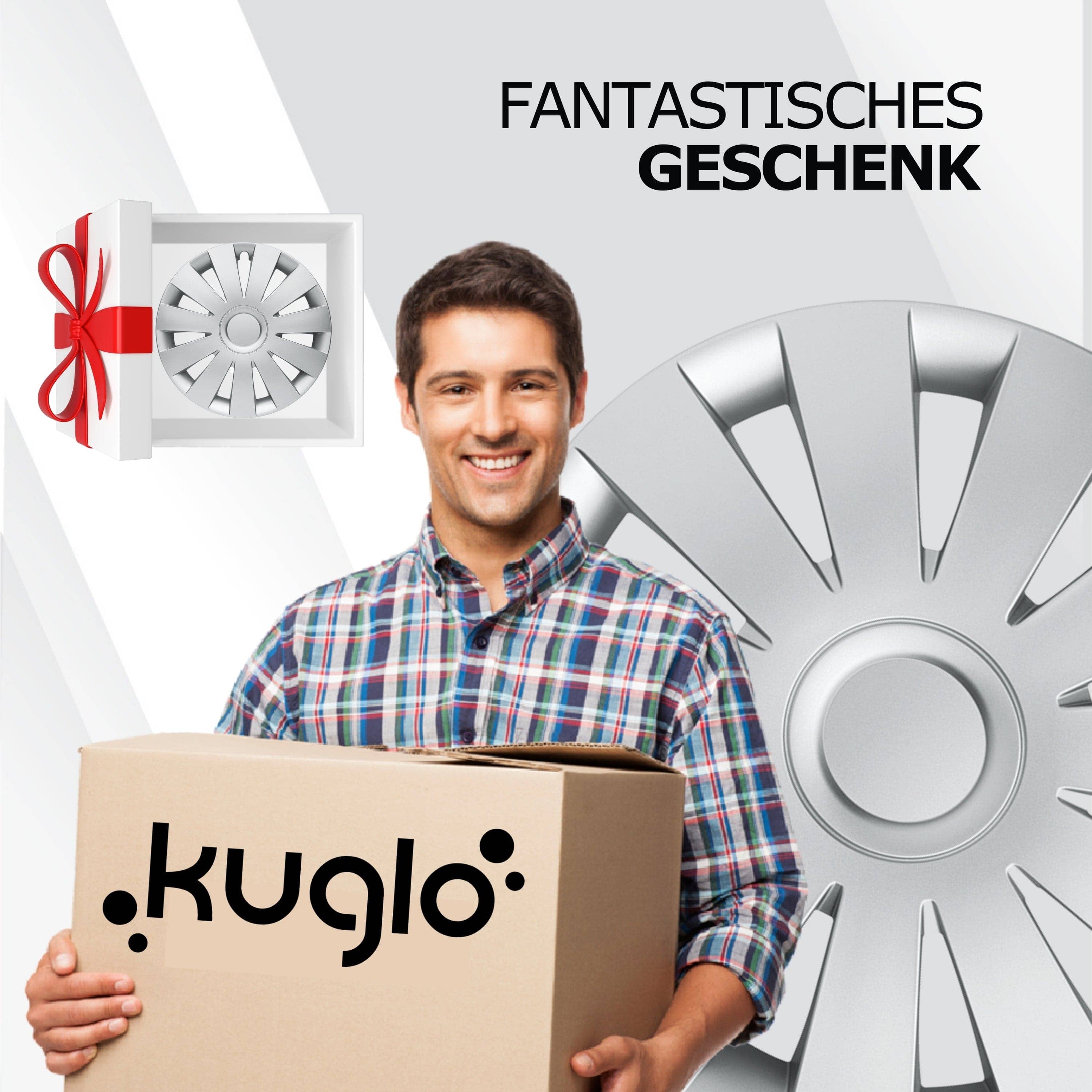 Radkappen silber oder schwarz - 4 Stück Strike Radzierblenden für Stahlfelgen 13-16 Zoll