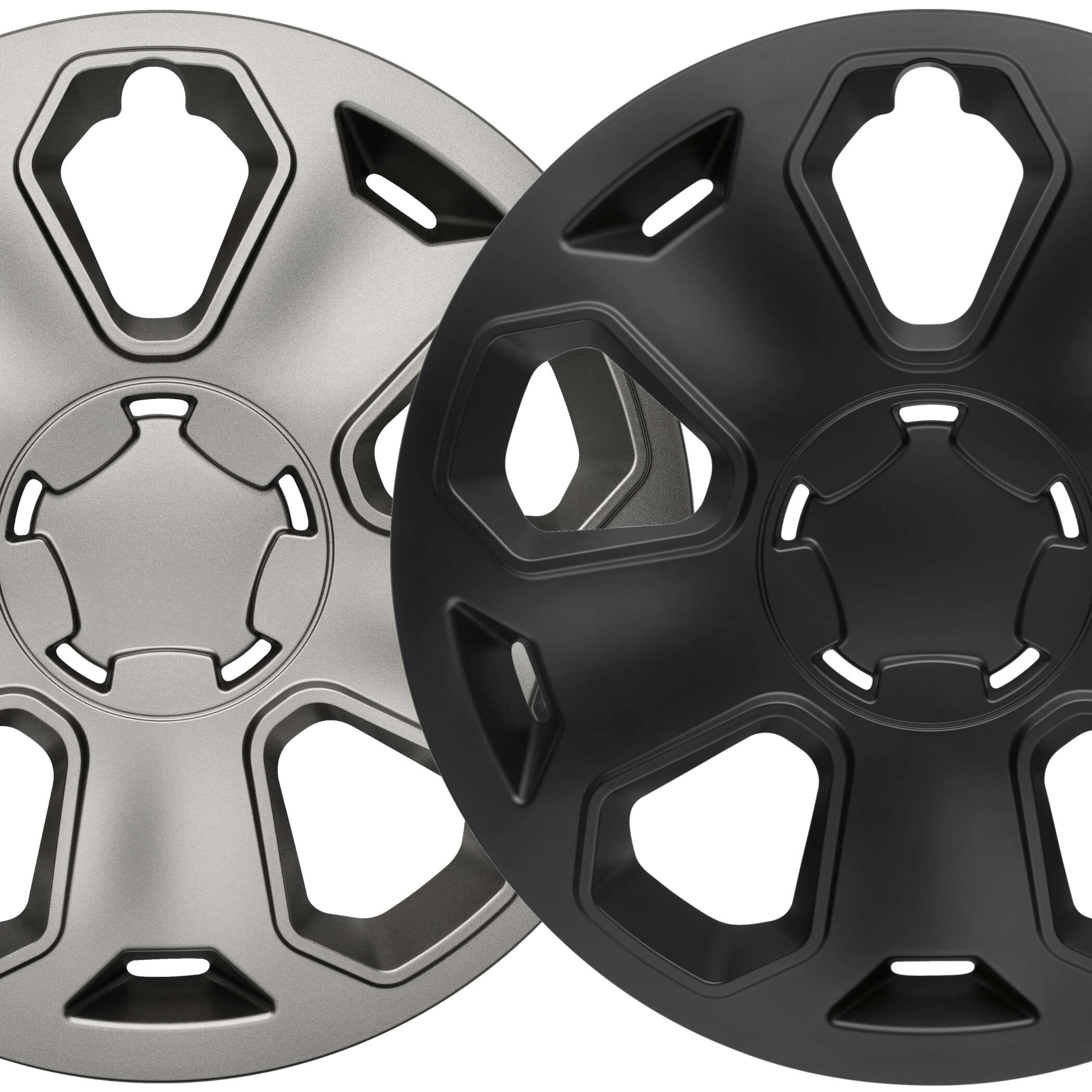 Radkappen silber oder schwarz - 4 Stück Topas Radzierblenden für Stahlfelgen 13-16 Zoll