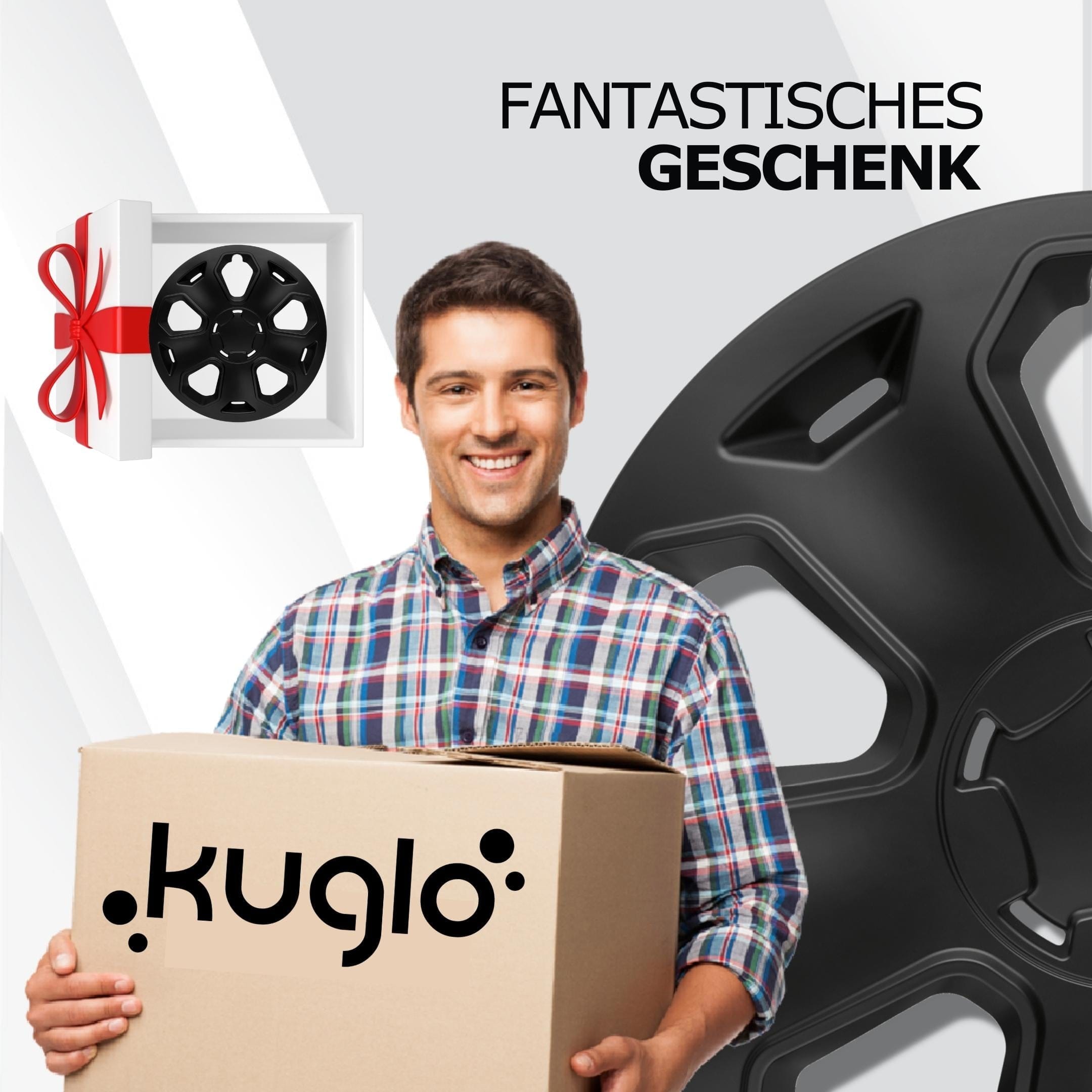 Radkappen silber oder schwarz - 4 Stück Topas Radzierblenden für Stahlfelgen 13-16 Zoll