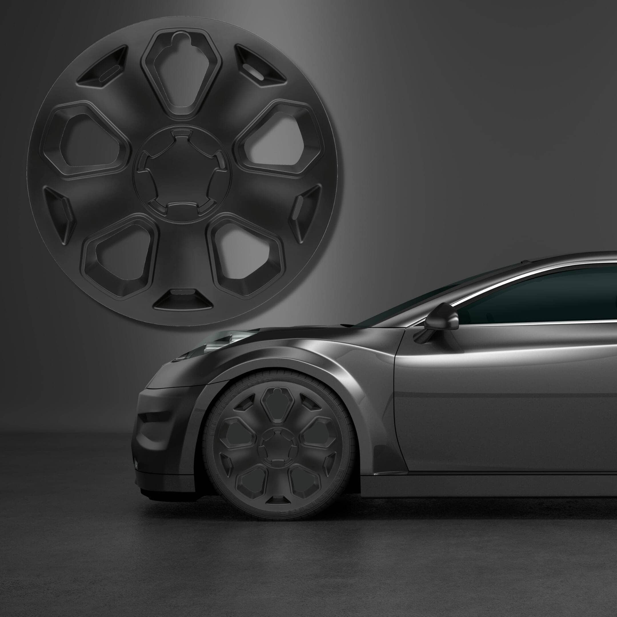 Radkappen silber oder schwarz - 4 Stück Topas Radzierblenden für Stahlfelgen 13-16 Zoll