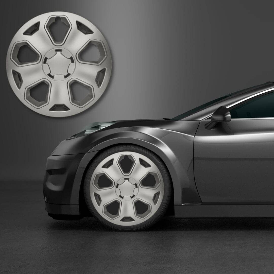 Radkappen silber oder schwarz - 4 Stück Topas Radzierblenden für Stahlfelgen 13-16 Zoll