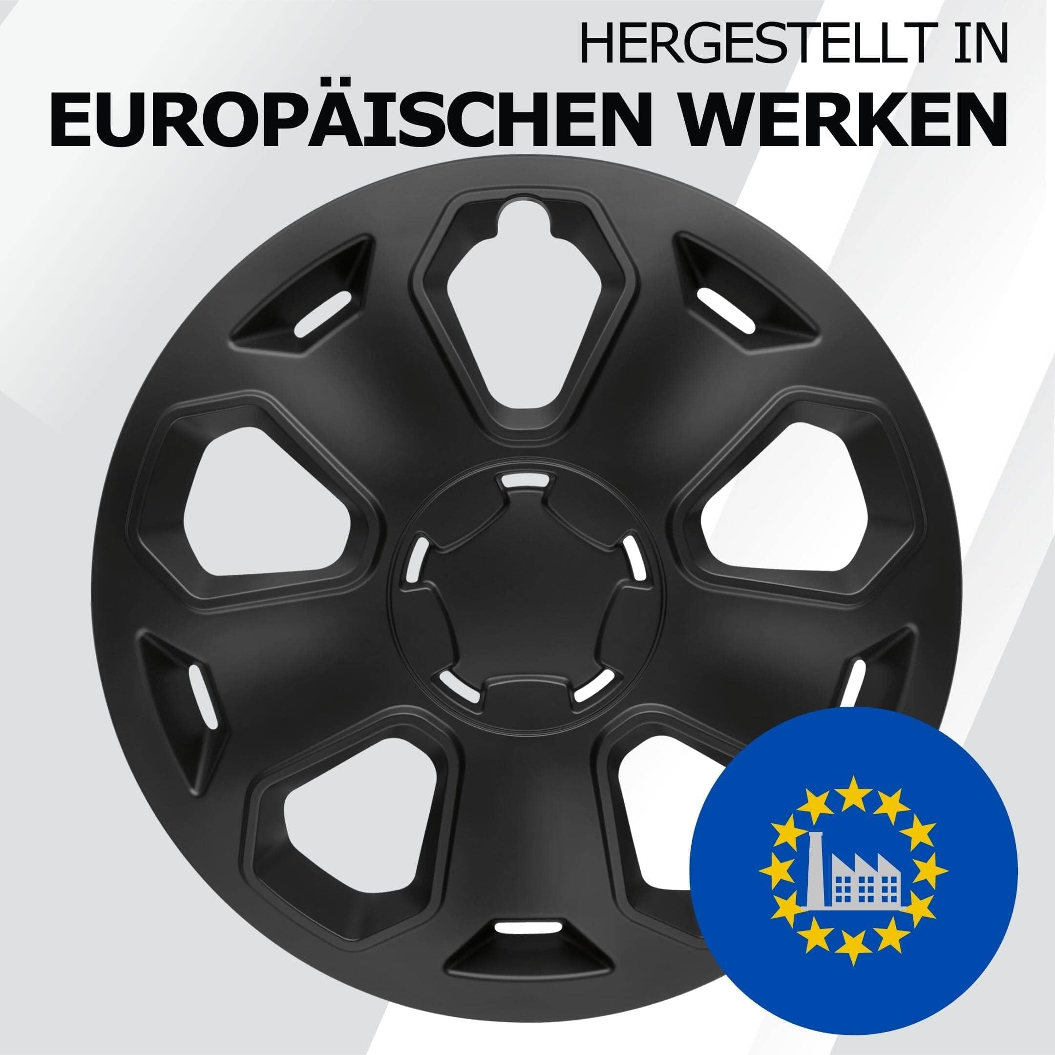 Radkappen silber oder schwarz - 4 Stück Topas Radzierblenden für Stahlfelgen 13-16 Zoll