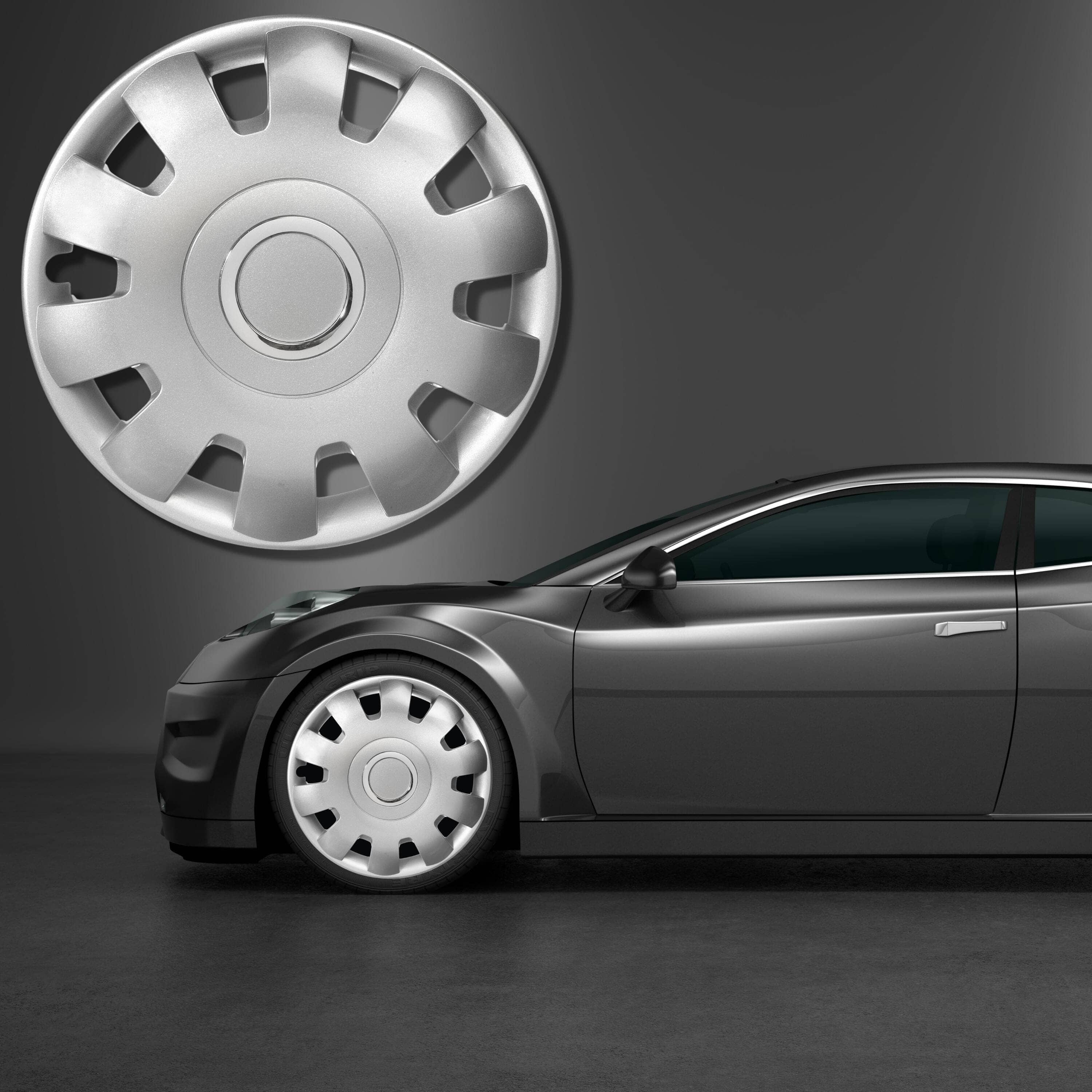 Radkappen silber oder schwarz Malibu - 4 Stück Radzierblenden für Stahlfelgen 13-16 Zoll