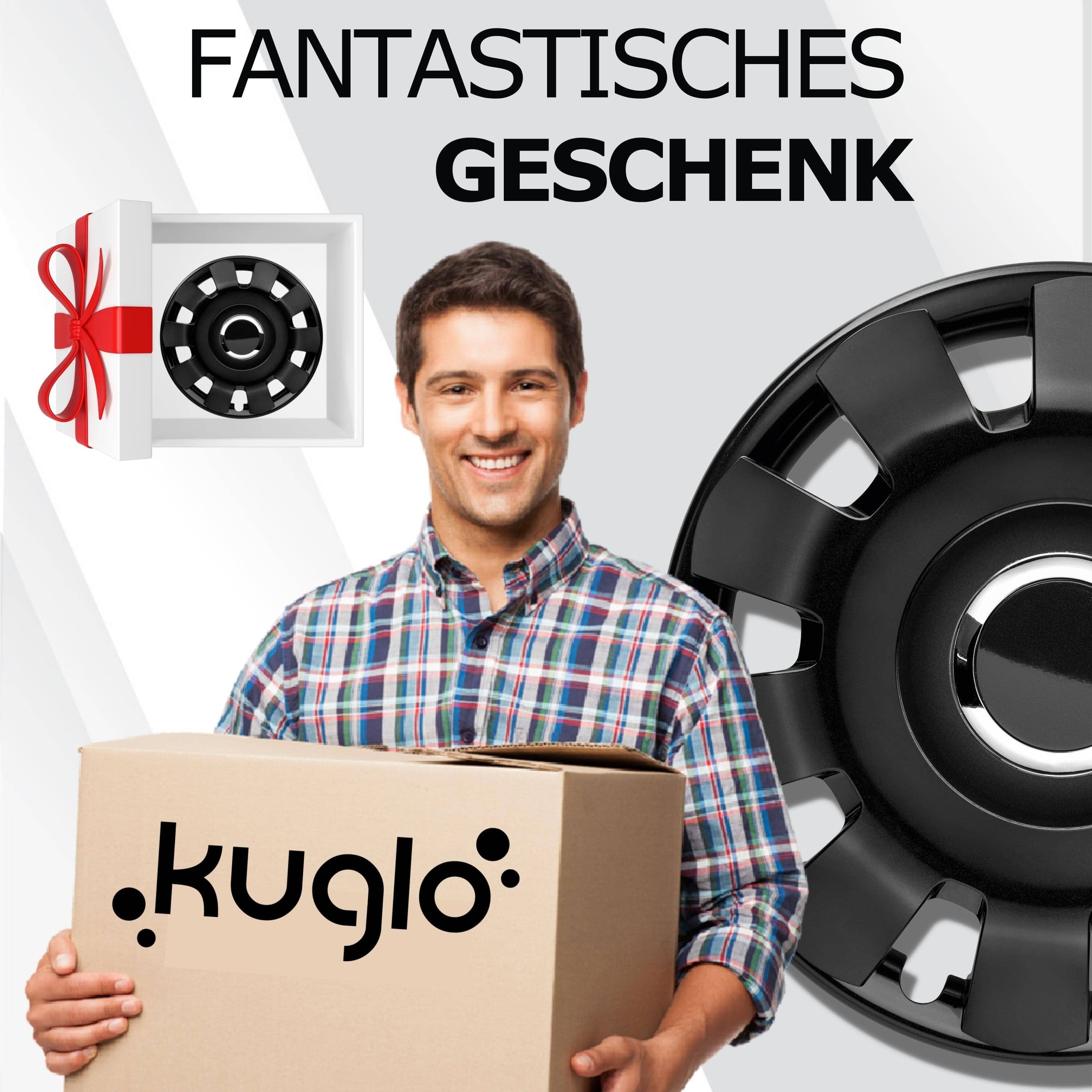 Radkappen silber oder schwarz Malibu - 4 Stück Radzierblenden für Stahlfelgen 13-16 Zoll