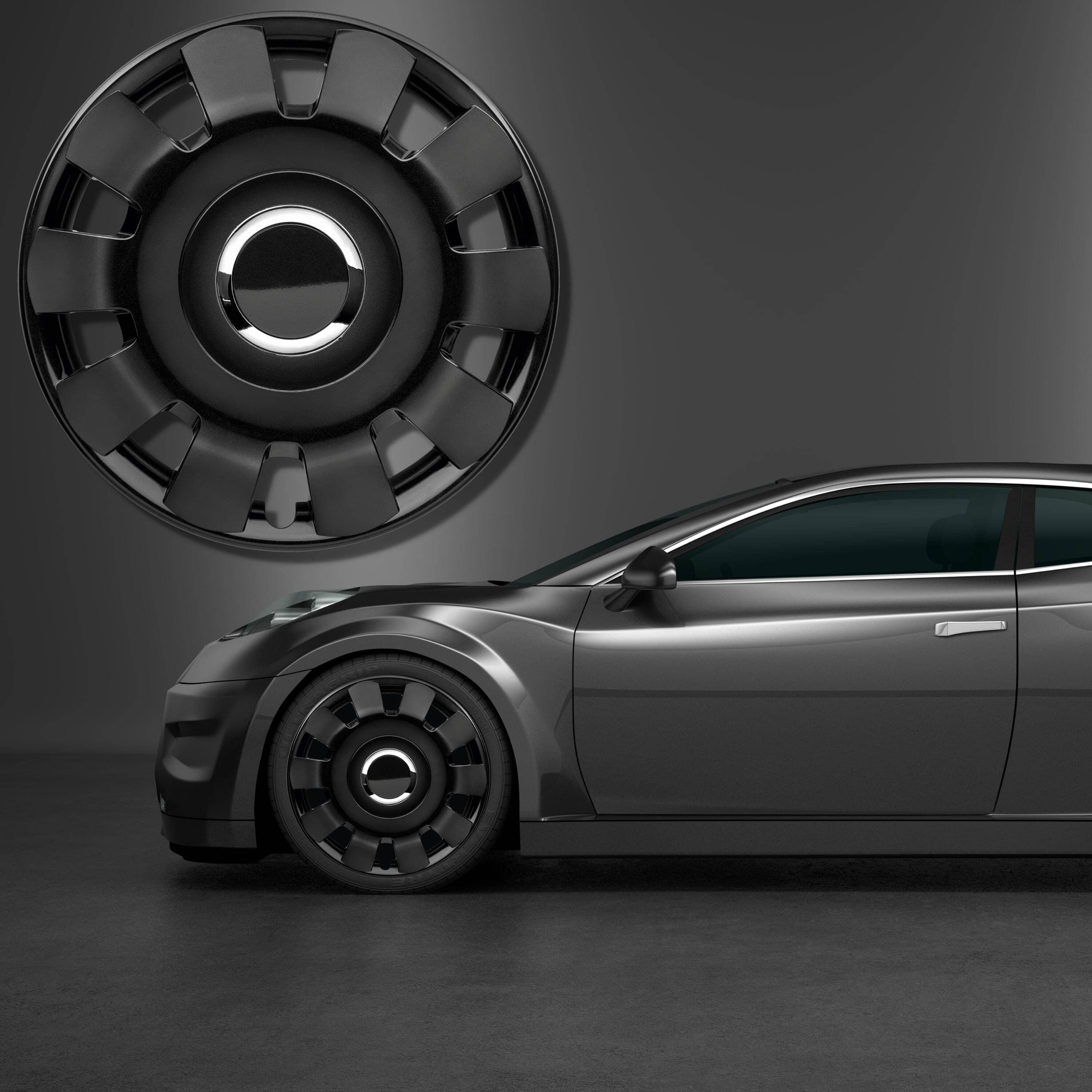 Radkappen silber oder schwarz Malibu - 4 Stück Radzierblenden für Stahlfelgen 13-16 Zoll