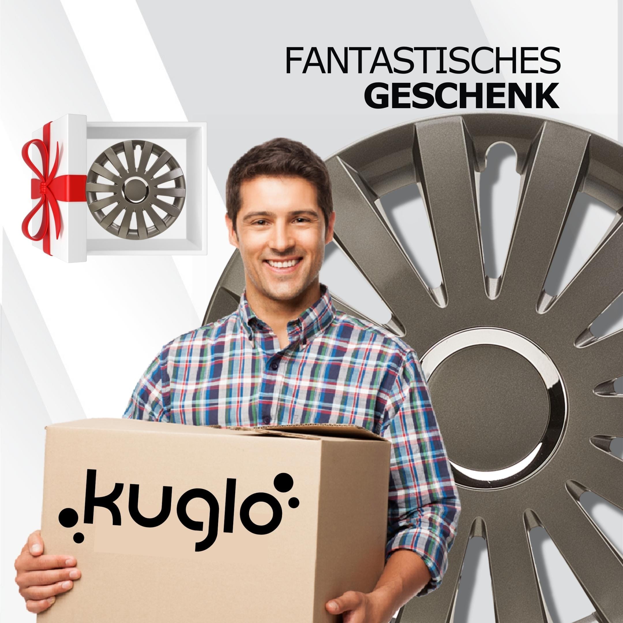 Radkappen silber-schwarz-grau-weiss - 4 Stück Sail Radzierblenden für Stahlfelgen 13-16 Zoll Fahrzeuge & Teile KuGlo Auto-Räder-Freizeitzubehör GmbH 13 Zoll Silber