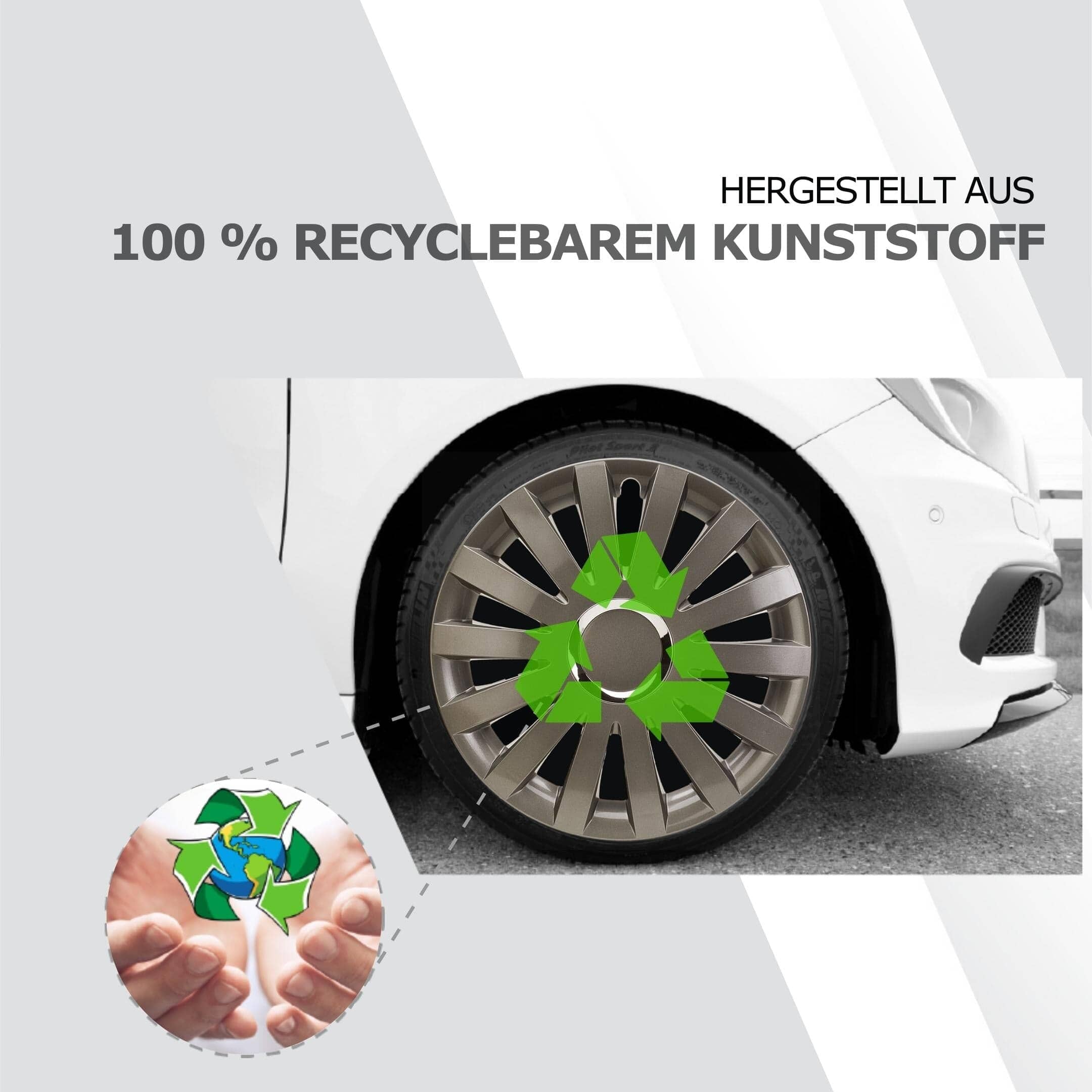 Radkappen silber-schwarz-grau-weiss - 4 Stück Sail Radzierblenden für Stahlfelgen 13-16 Zoll Fahrzeuge & Teile KuGlo Auto-Räder-Freizeitzubehör GmbH 13 Zoll Silber