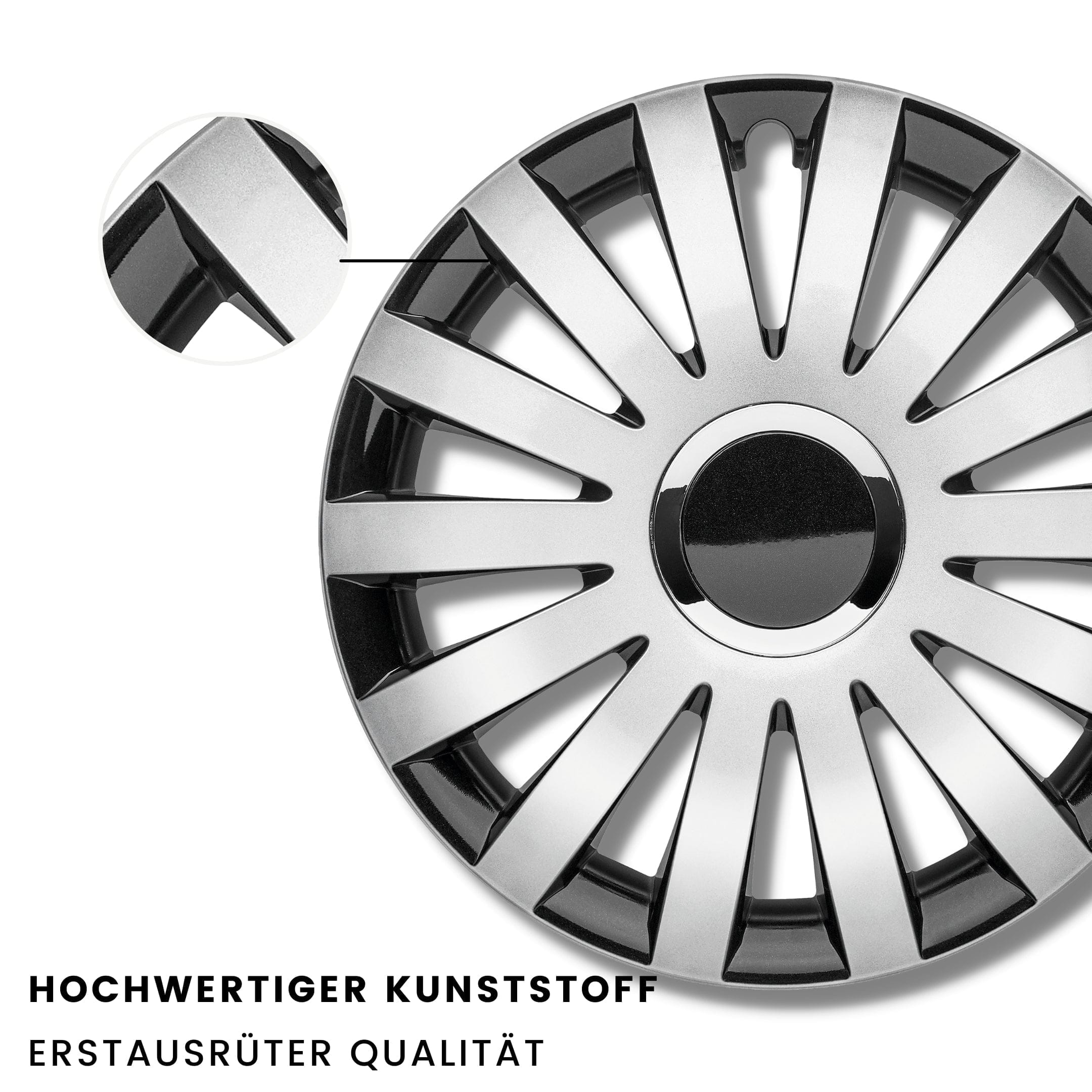 Radkappen silber-schwarz-grau-weiss - 4 Stück Sail Radzierblenden für Stahlfelgen 13-16 Zoll Fahrzeuge & Teile KuGlo Auto-Räder-Freizeitzubehör GmbH 13 Zoll Silber