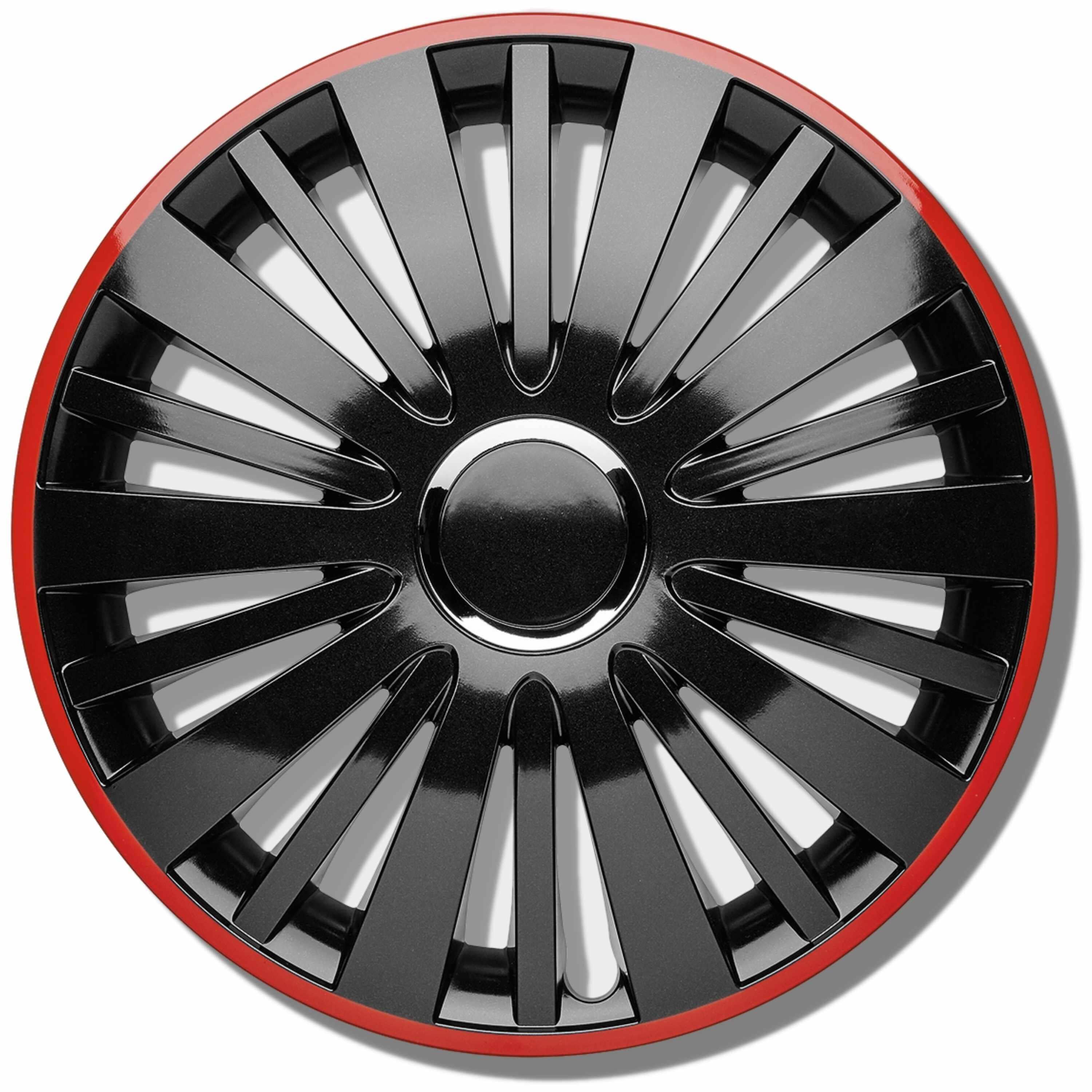Radkappen silber-schwarz oder schwarz-rot Radzierblenden Falcon Twilight 13-16 Zoll