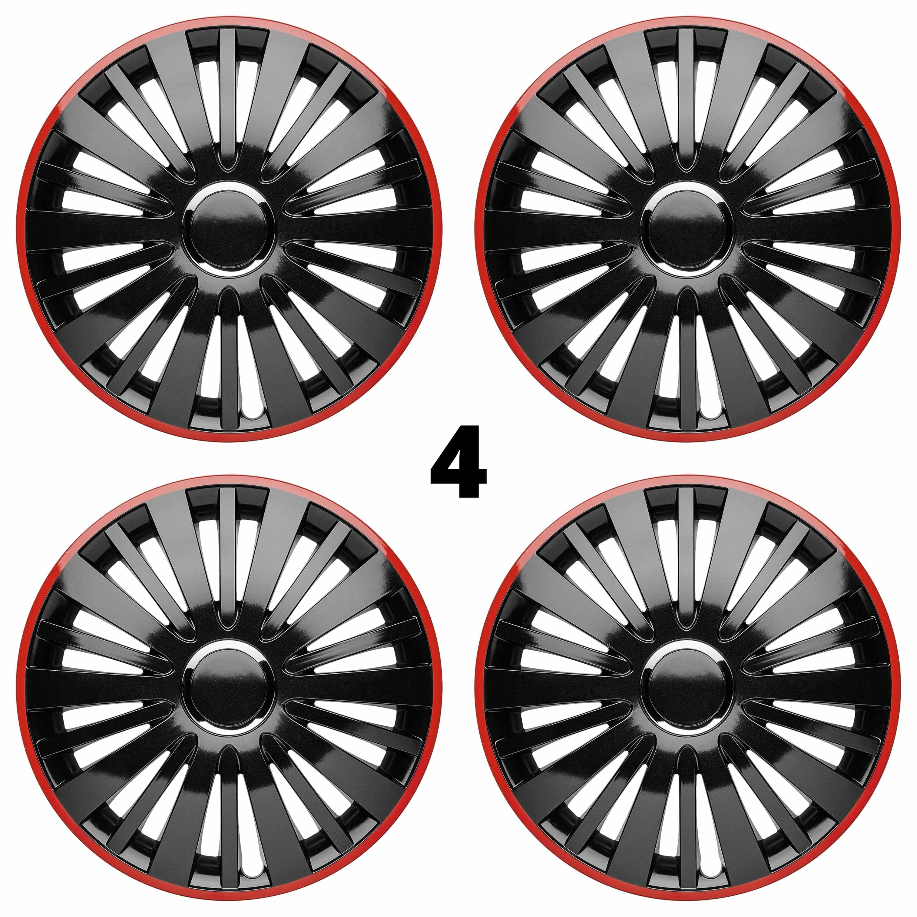 Radkappen silber-schwarz oder schwarz-rot Radzierblenden Falcon Twilight 13-16 Zoll