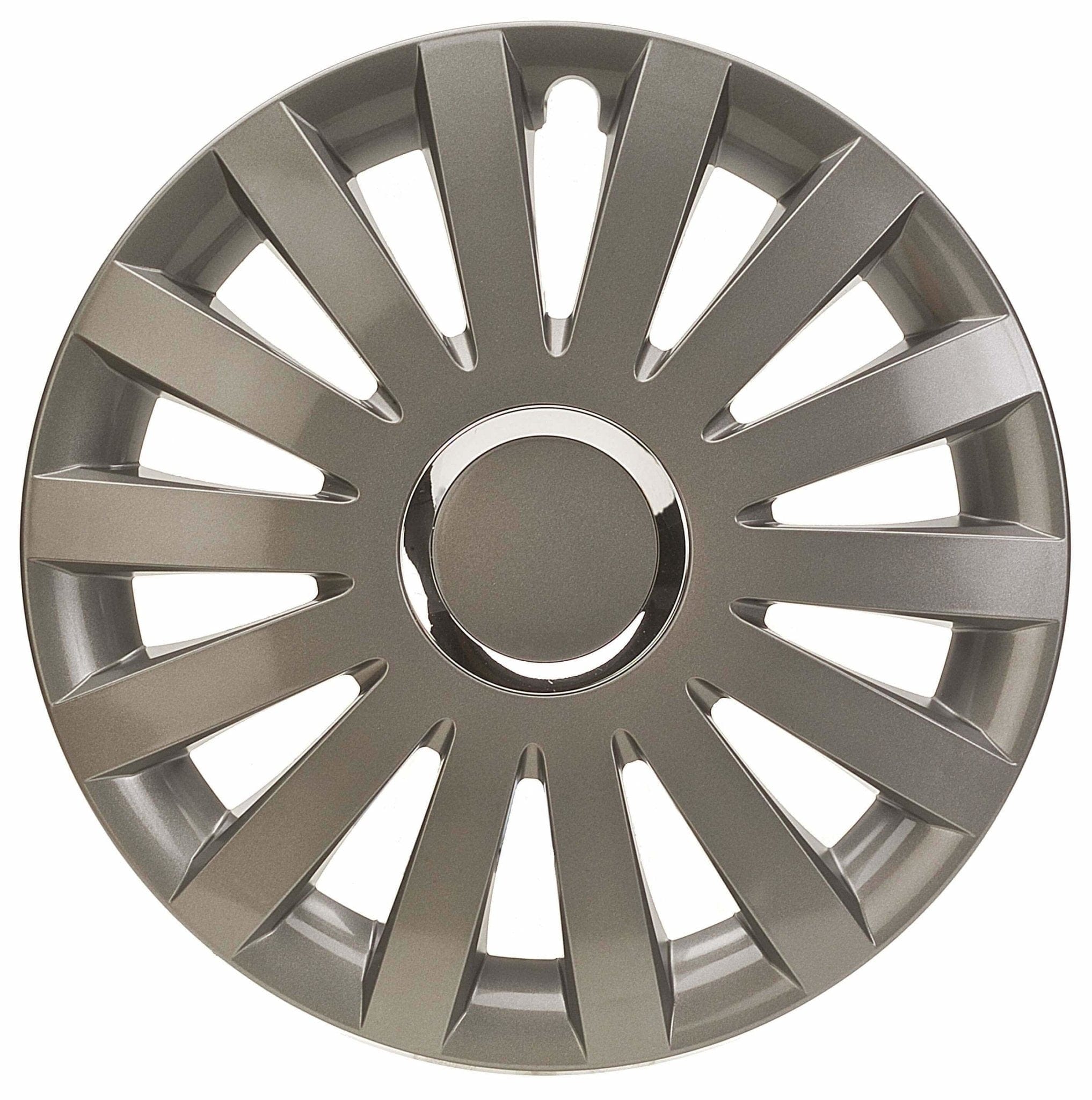 Sail Radkappen 13-17 Zoll Grau Hochglanz mit Chromring