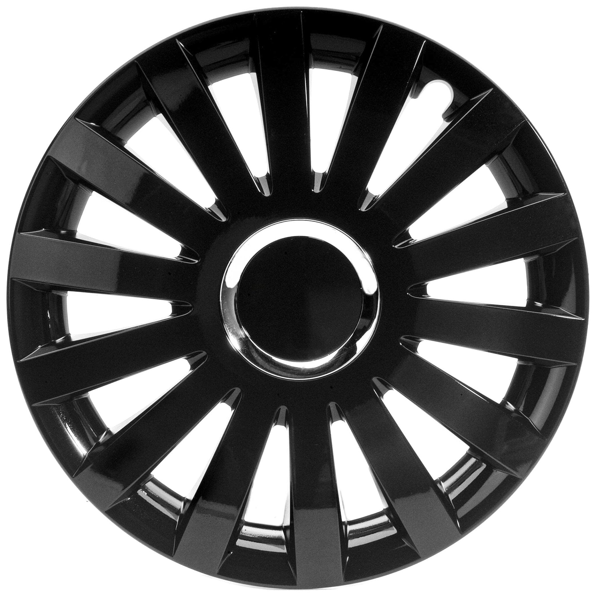 Sail Radkappen 13-17 Zoll Schwarz Hochglanz mit Chromring