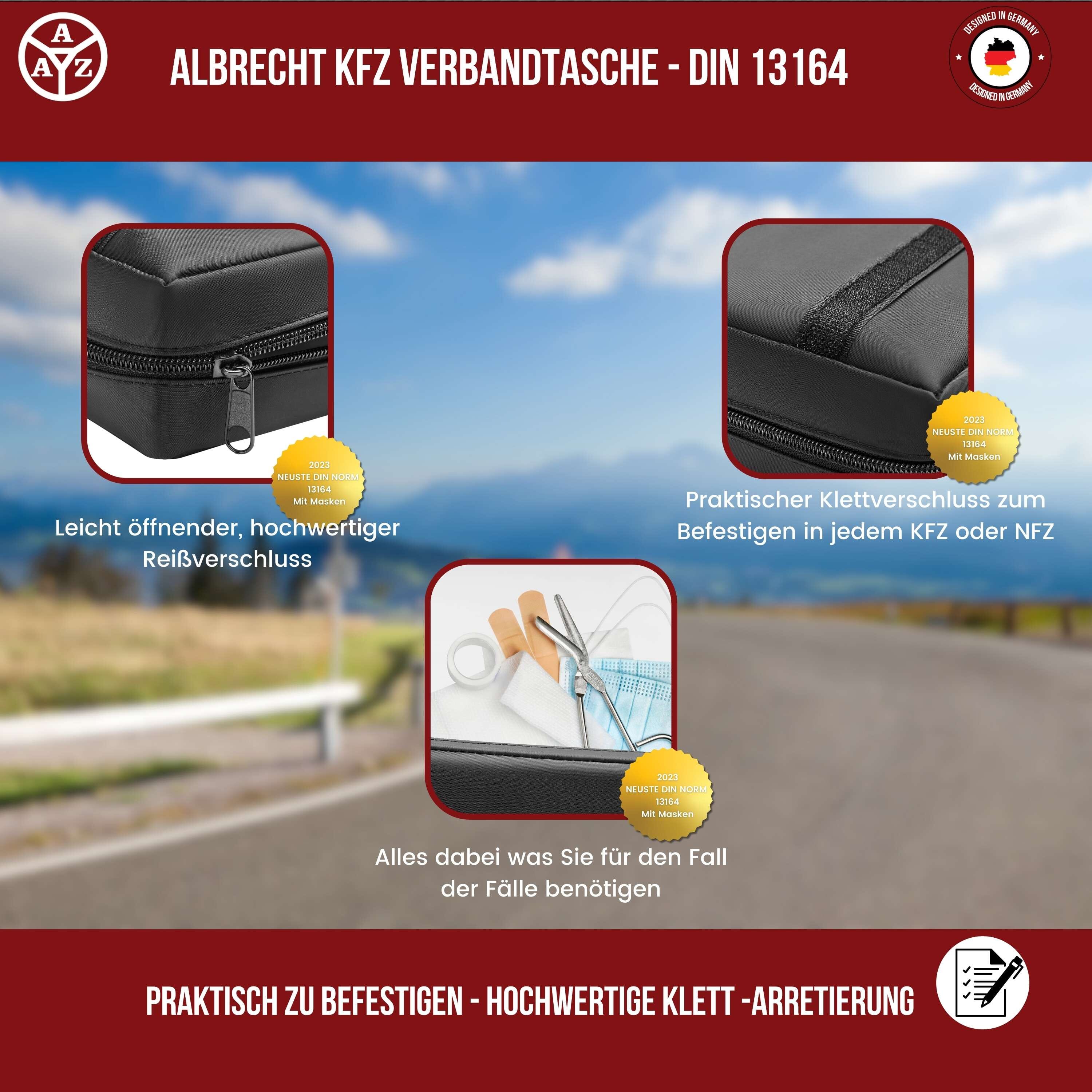 Verbandtasche PKW 2022 - DIN 13164:2022 Verbandkasten schwarz