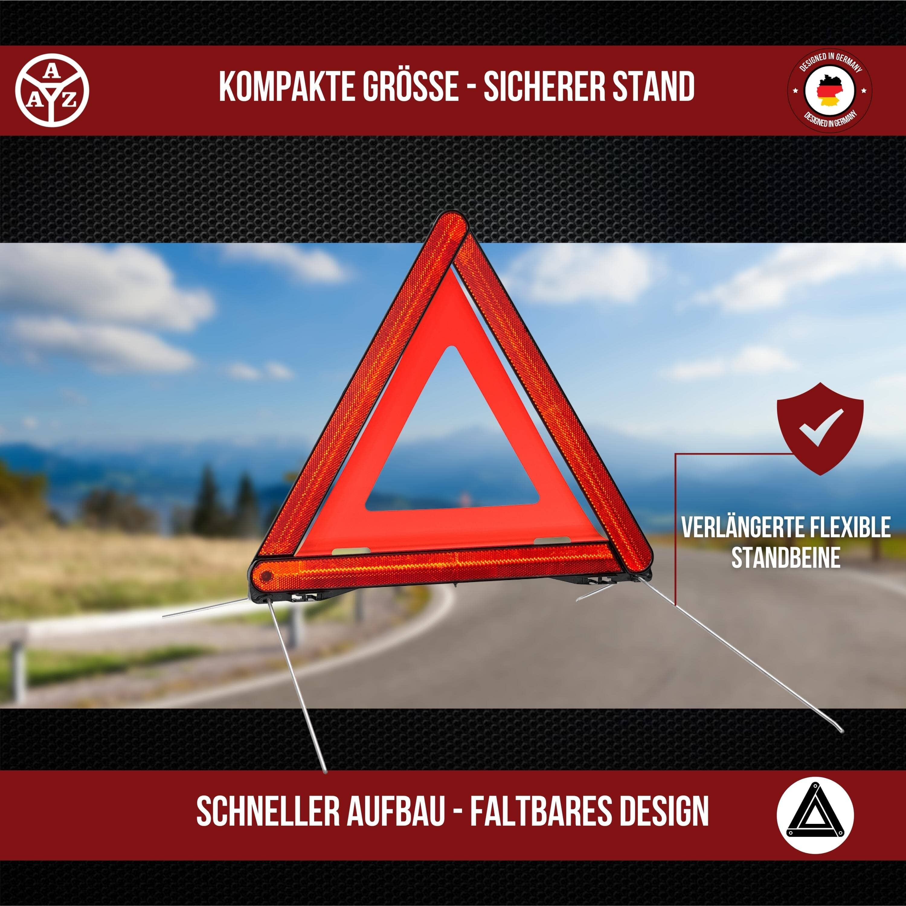 Warndreieck Set mit Warnweste in praktischer Aufbewahrungstasche