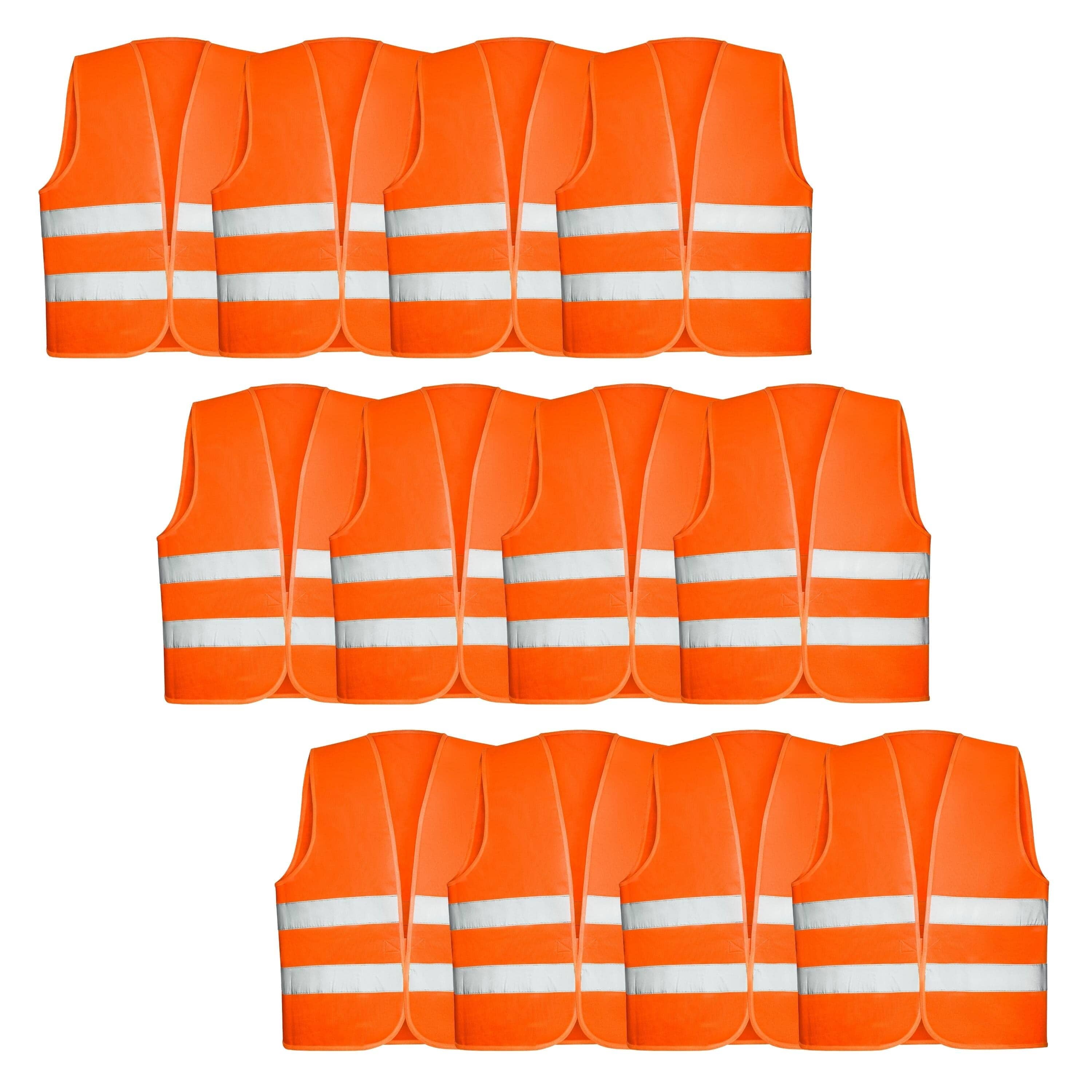 10 Stück, Sicherheitsweste, Reflektorweste Warnweste Signal-Orange