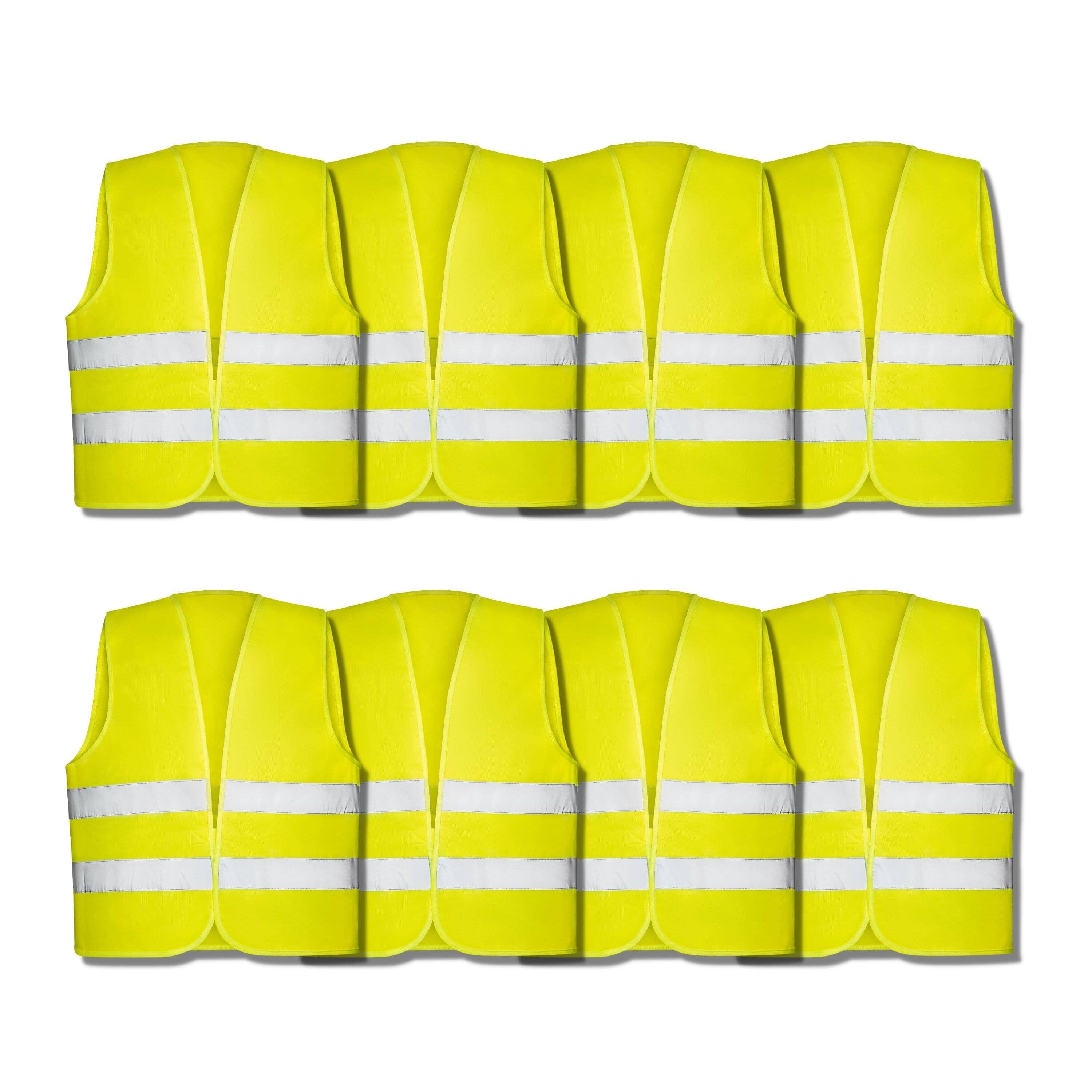 (verkauft) 2 Warnwesten für Erwachsene orange + 2 reflektierende Arm-/  Fußbänder