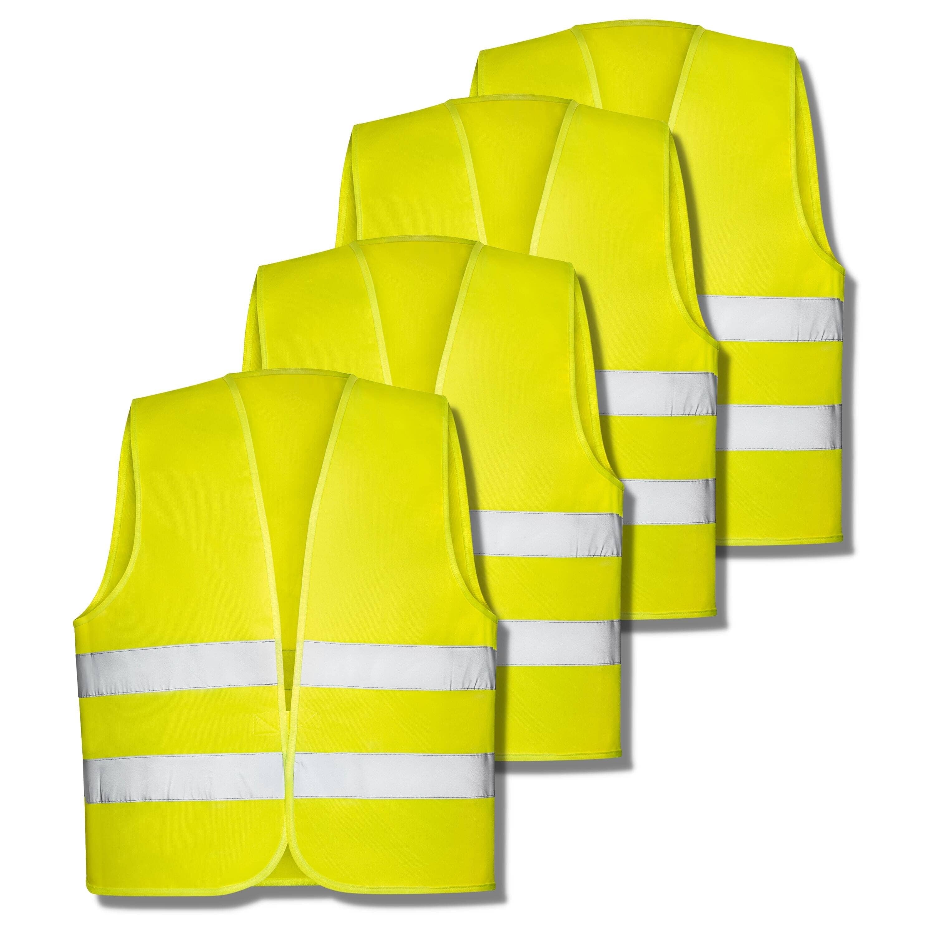 Corpower Warnwesten Auto,6 Stück Pannenweste Warnweste  Gelb,Sicherheitsweste Erwachsene,360° Reflektierend Warnweste  Auto,Warnschutzweste für