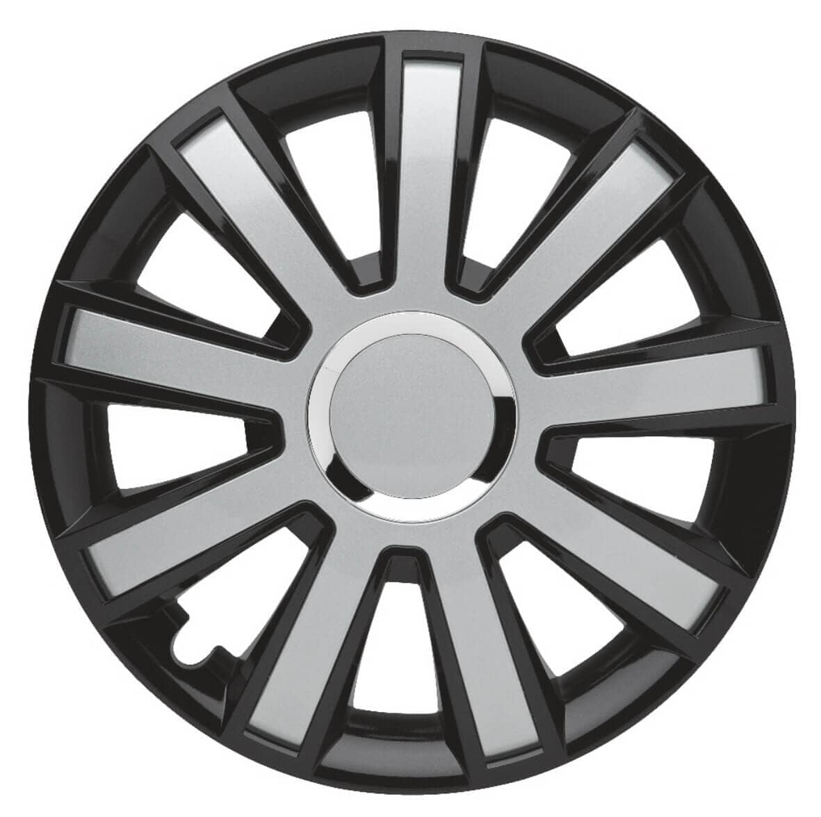 Kuglo hubcaps Flash silver gray black 4 pieces