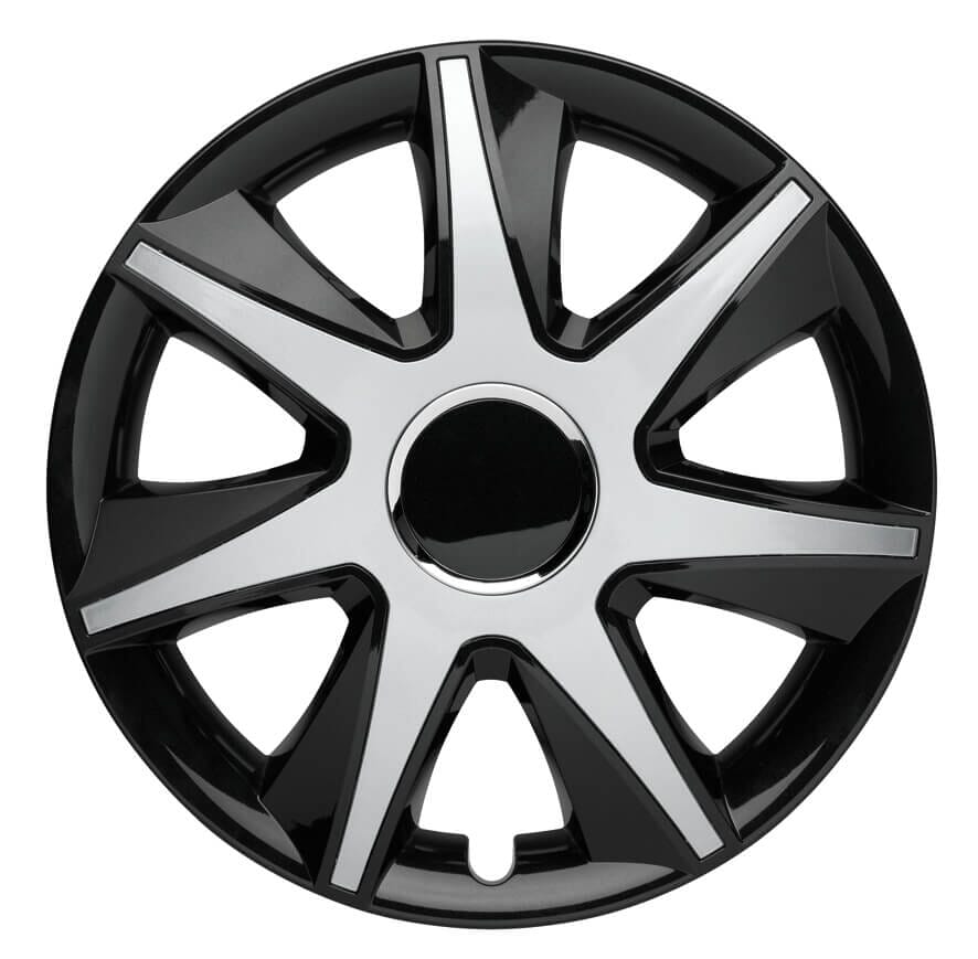 Kuglo Wheel Caps Gray Silver Black 1 Set Wheel Covers Run (4 Pieces)