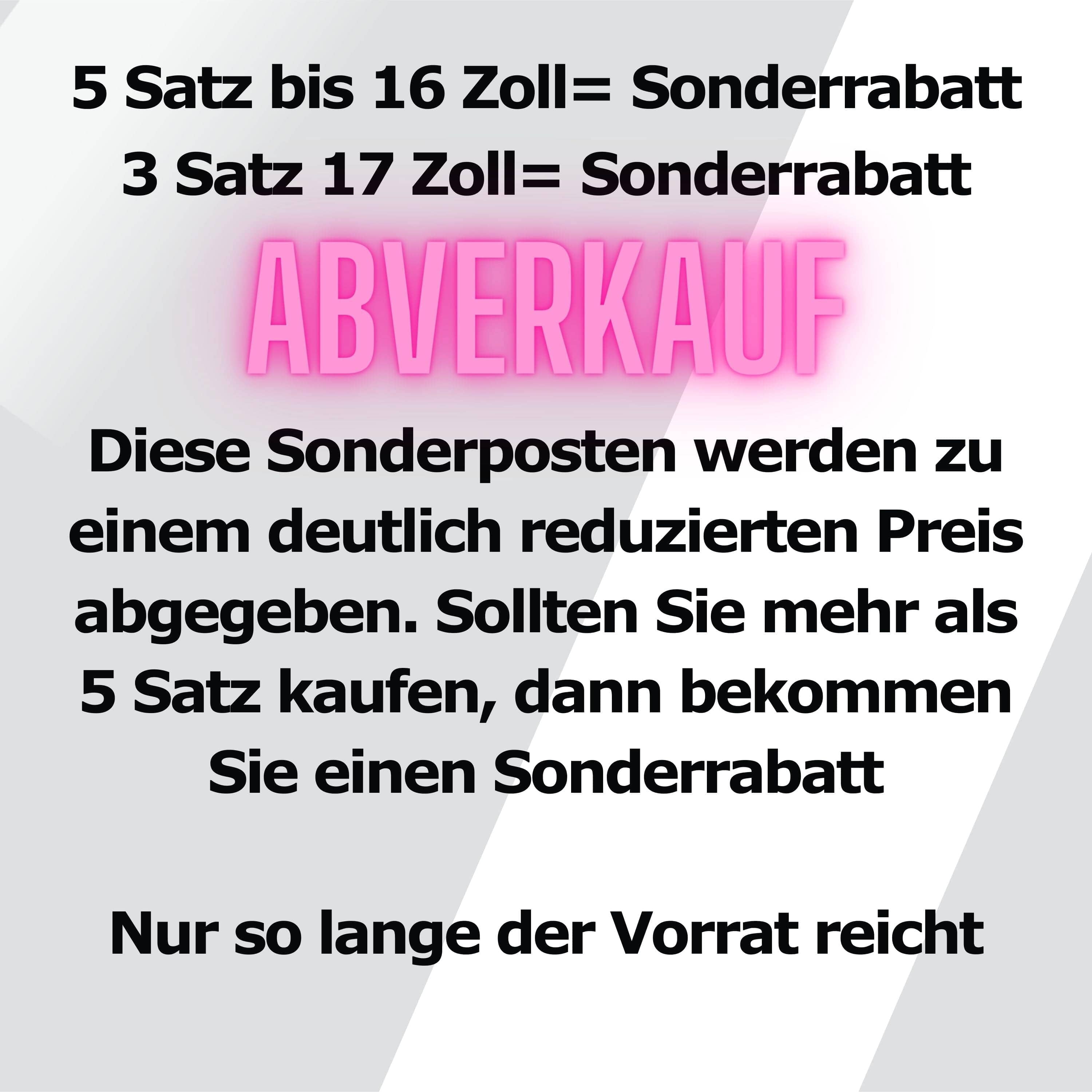 Sonderposten 2023 Lagerverkauf 20% ab 5 Satz - 4 Stück im Karton 13-16 Zoll Fahrzeuge & Teile KuGlo Auto-Räder-Freizeitzubehör GmbH 